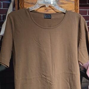 Bogner Brown Scoop Neck Short Sleeve Tee